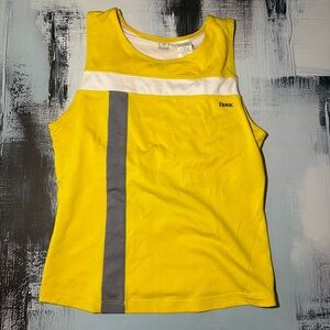 Etonic Yellow Cycling Tank Top Performance Activewear Sleeveless Jersey M